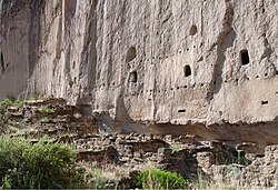 Multi-story talus dwelling at Bandelier National Monument